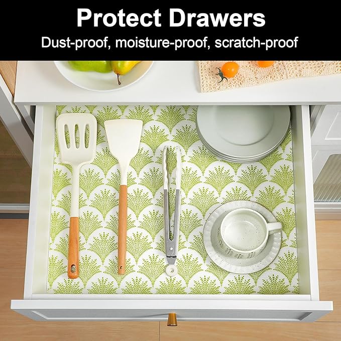 Cooyes Shelf Liners for Kitchen Cabinets, Refrigerator Liners Waterproof & - Image 2