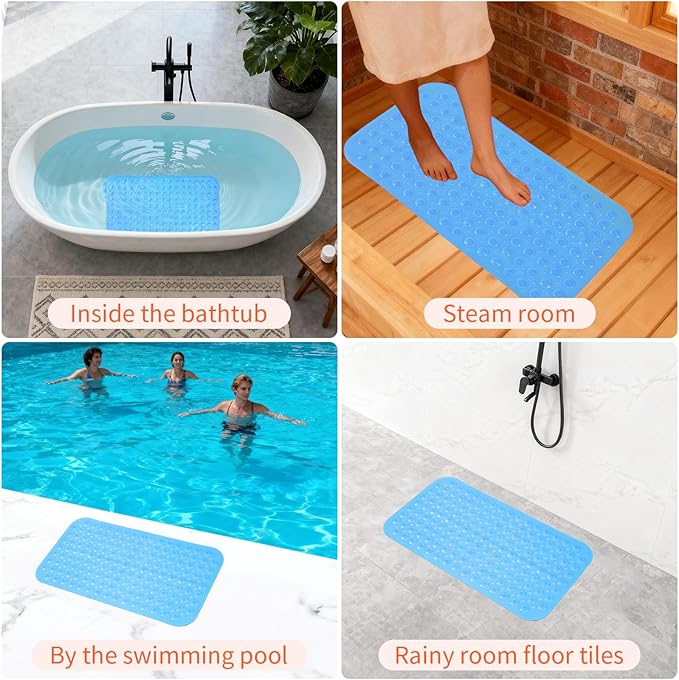 Anti-Slip Bathtub Shower mat, 27.5×14.5（Approximately 70×37cm） inch Soft - Image 7