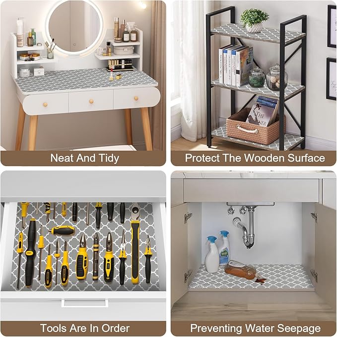 OcePor Non-Adhesive Drawer and Shelf Liner 24IN x 20FT，Non Slip Cabinet and - Image 7