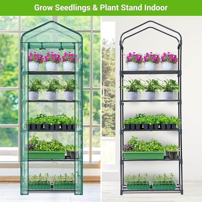 Mini Greenhouse for Indoor Outdoor: Ohuhu Small Plastic Plant Green House - Image 5