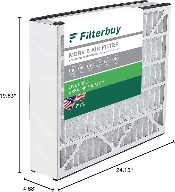 Filterbuy 20x25x5 Air Filter MERV 8 Essential Dust & Allergy Defense, Pleated - Image 10