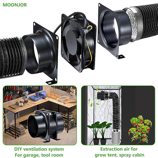 4inch Axial Fan Kit, Exhaust Extractor Blower Ventilation Fan - Image 5