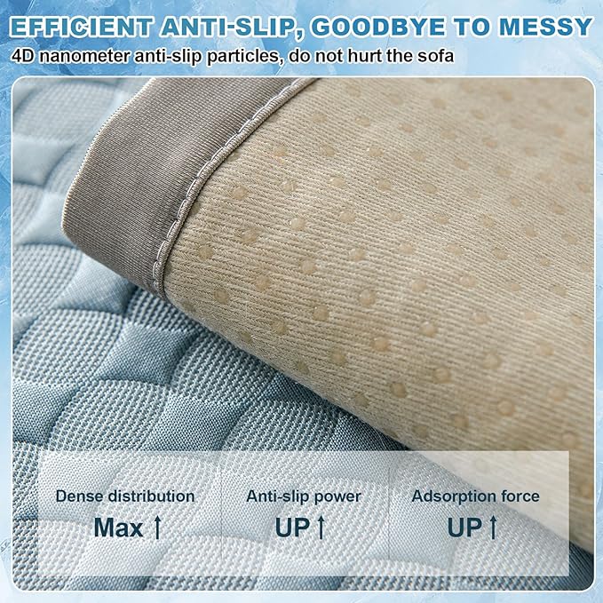 OTOB Cooling Dog Couch Cover Ice Silk Fiber, Washable & Non Slip Sofa - Image 8