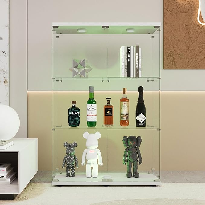 Yoluckea 3-Tier Glass Display Cabinet by Yoluckea