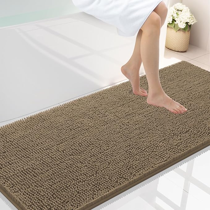 Smiry Luxury Chenille Bathroom Rugs 59x24, Extra Soft and Absorbent Shaggy Bath by Smiry