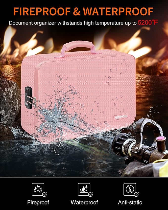 Noiposi Important Document Organizer, Waterproof and Fireproof Document Box - Image 2