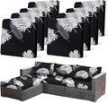 8Pcs Stretch Patio Cushion Covers Dustproof Outdoor Cushion Covers Washable by CALBODE