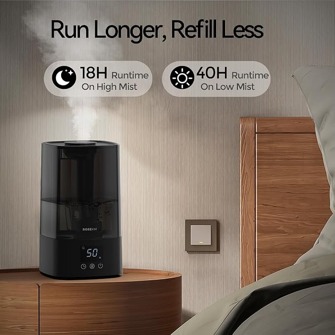 Automatic Humidifiers for Bedroom Large Room, 4.5L Cool Mist Humidifier for - Image 3
