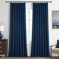 Navy Blue Blackout Curtains 102 Inch Length by QJMYDECO