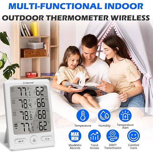 Geevon Indoor Outdoor Thermometer Wireless - Image 2
