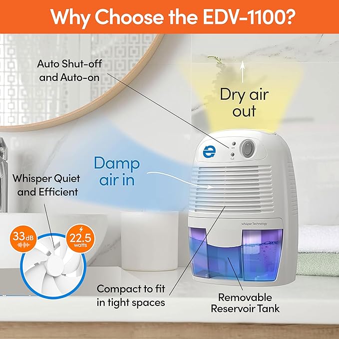 Eva-Dry EDV-1100 Whisper-quiet 16 OZ Dehumidifier - Image 3