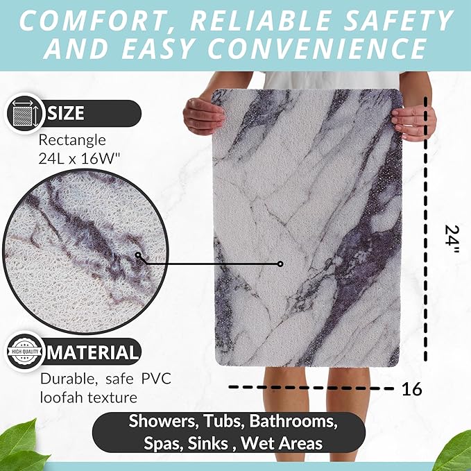 ENKOSI Loofah Non-Slip Shower and Bath Mat - Image 3