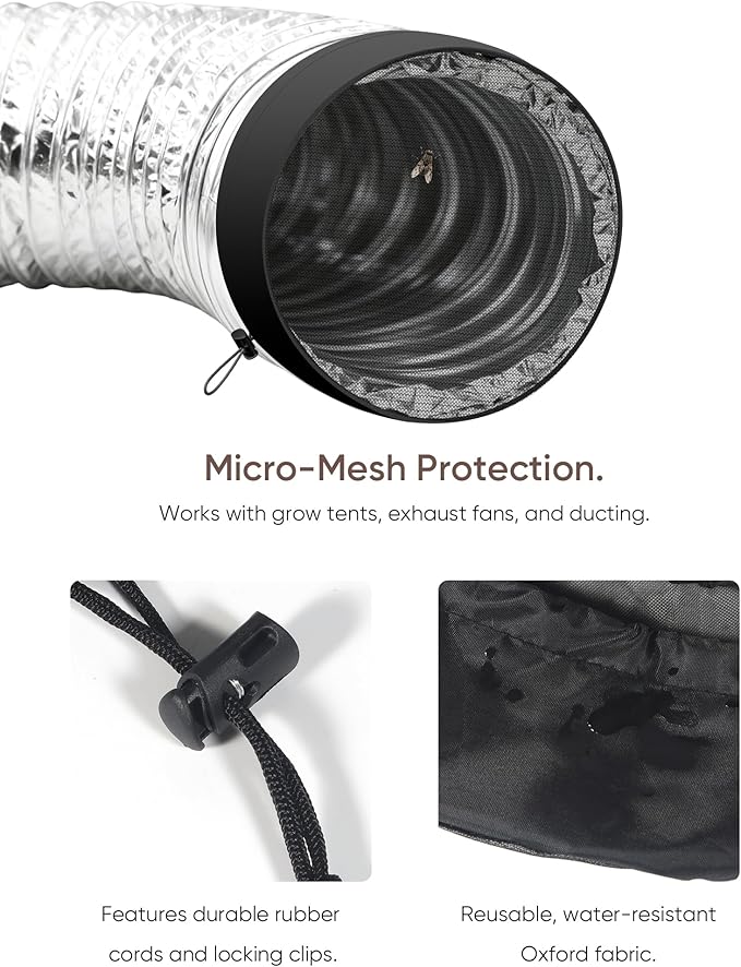 THE GROWING 2-Pcs 8" Mesh Grow Tent Vent Cover - Image 4