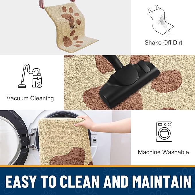 Smiry Dog Door Mat for Muddy Paws, Absorbs Moisture and Dirt, Low-Profile - Image 8