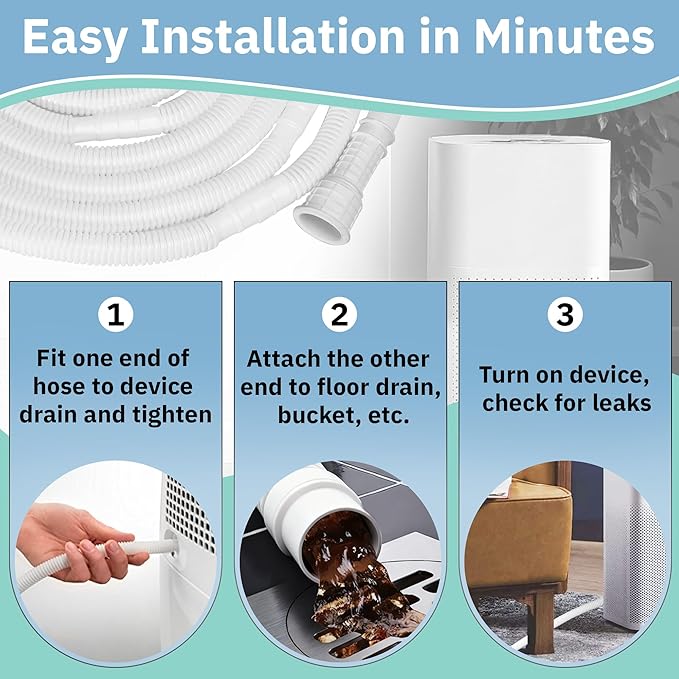 10 Ft Portable Dehumidifier Drain Hose | Universal Replacement Hose Kit - Image 5