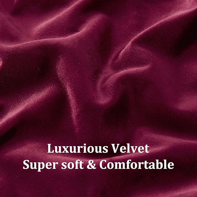 Christmas Burgundy Decorative Velvet Curtains 120 inches Elegant Living Room - Image 5