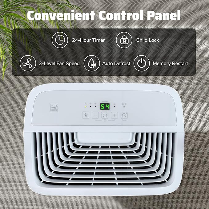 COSTWAY 94.5 Pints Dehumidifier, 6000 Sq.Ft Portable Large Home Dehumidifier - Image 5