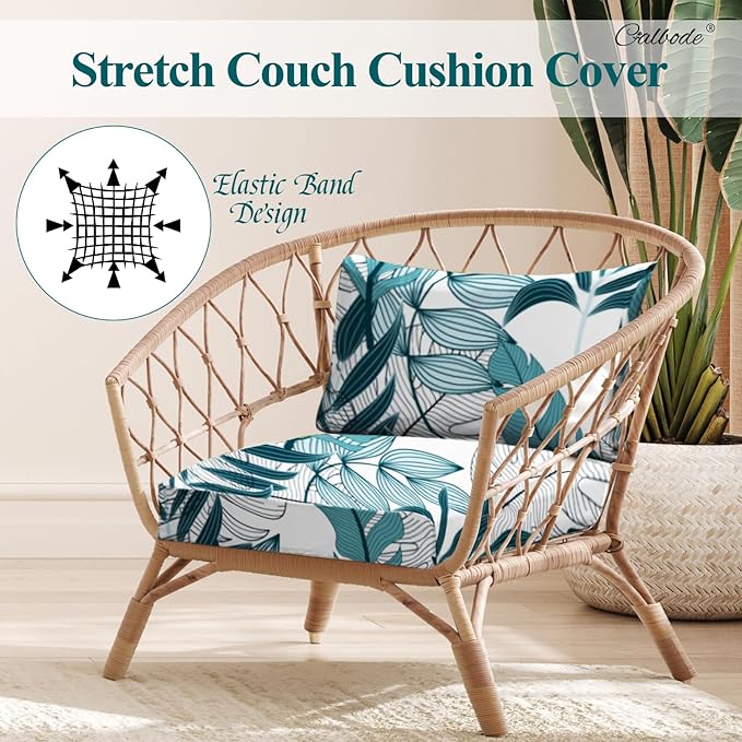 14Pcs Stretch Patio Cushion Cover Outdoor Cushion Cover Replacement Slipcovers - Image 4