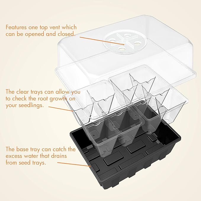Gardzen 3 Pack Seed Starter Tray Germination Kit, Seed Starter Kit - Image 2