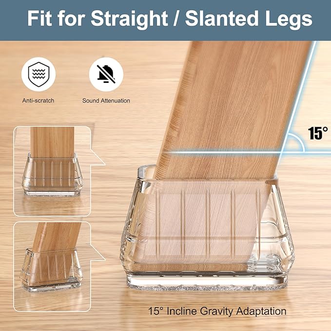 24PCS Rectangular Chair Leg Floor Protectors - Image 4