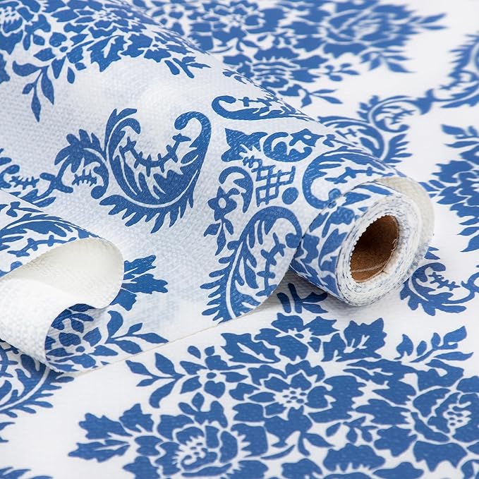 RAY STAR Shelf Liner, 18 Inch x 8 Feet Non Adhesive Floral Kitchen Cabinet Liner by RAYSTAR