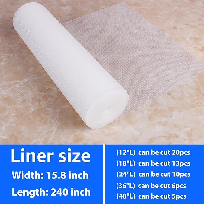 PABUSIOR Clear Cabinet Drawer Liner: Translucent Waterproof Shelf Liners 15.8" - Image 9