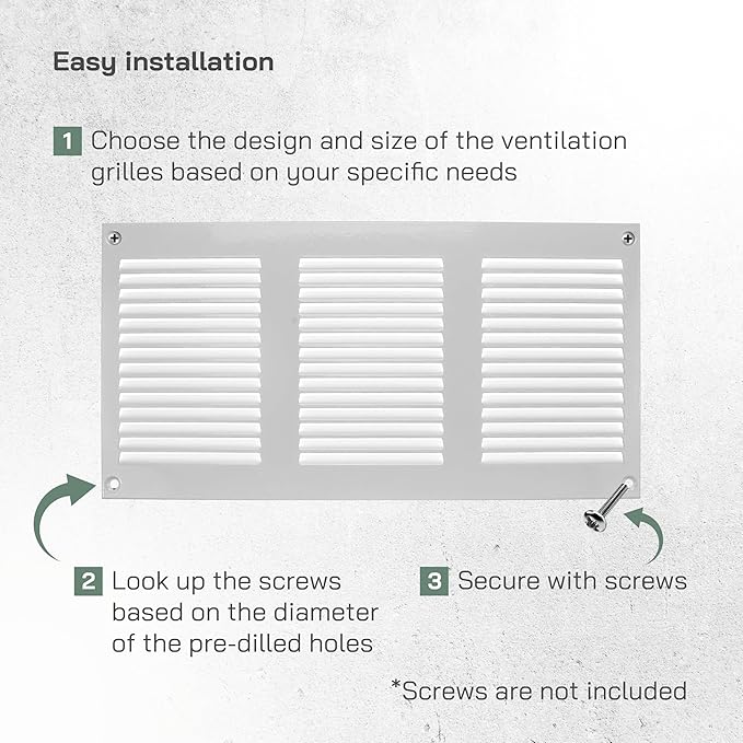 Vent Systems 12'' x 6'' Inch White Metal Vent Duct Cover - Image 4