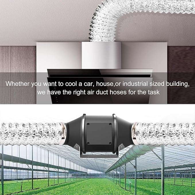 YIJUHOU 4 Inch 16FT Dryer Vent Hose, Flexible Aluminum air ducting - Image 7