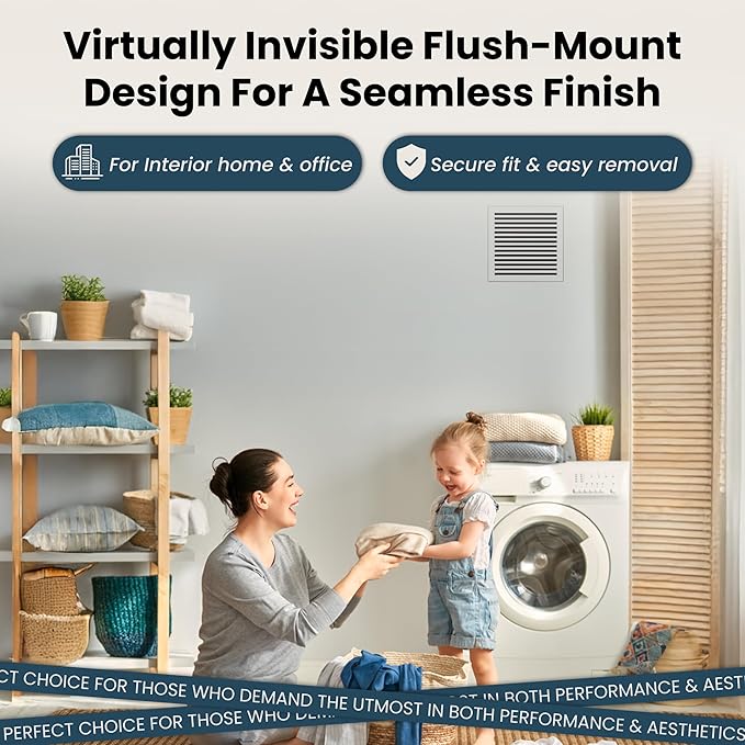 SilhouEase SE14 Magnetic Exhaust Fan Cover & Removable Return Vent, Flush Mount - Image 4