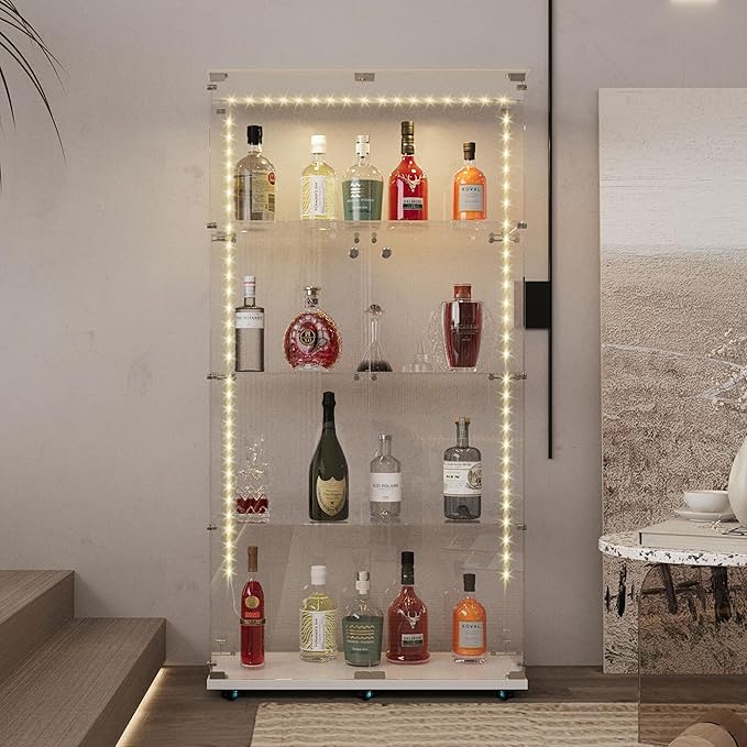 Yoluckea 4 Tiers Glass Display Cabinet - Image 5