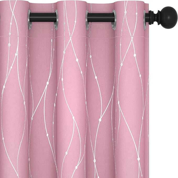 Deconovo Pink Blackout Curtains by Deconovo