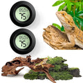 2PCS Reptile Thermometer and Humidity Gauge, Digital Adhesive Reptile Terrarium by Vodolo