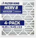 Filter King 15.25x15.25x0.5 Air Filter | 4-PACK | MERV 8 HVAC Pleated A/C by FilterKing