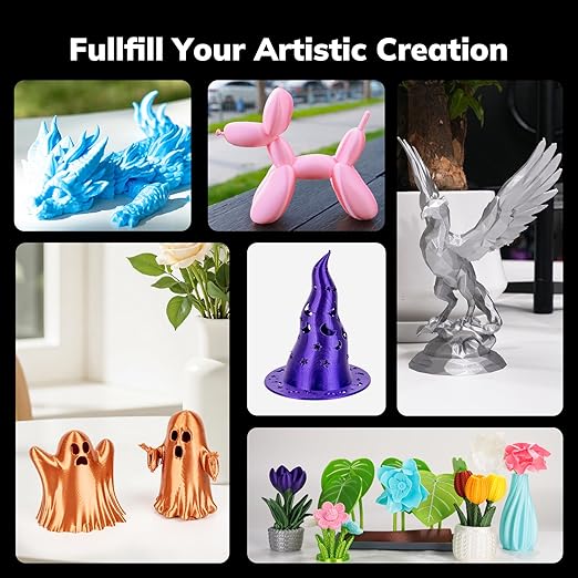 AMOLEN PLA 3D Printer Filament Silk PLA Filament 1.75mm Silk Filament Pack - Image 7