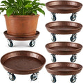 5 Packs Metal Plant Caddy with Wheels 13" Rolling Plant Stand Heavy Duty Plant by Planterhoma