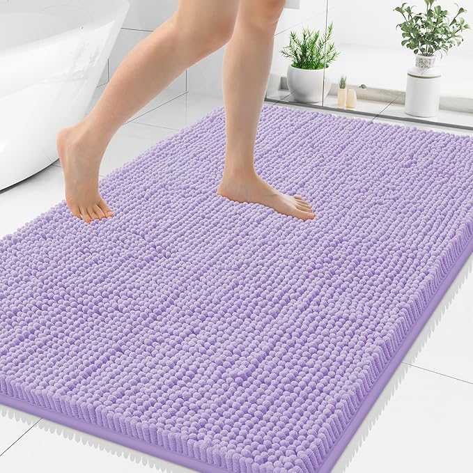 Smiry Luxury Chenille Bathroom Rugs 48x32, Extra Soft and Absorbent Shaggy Bath by Smiry