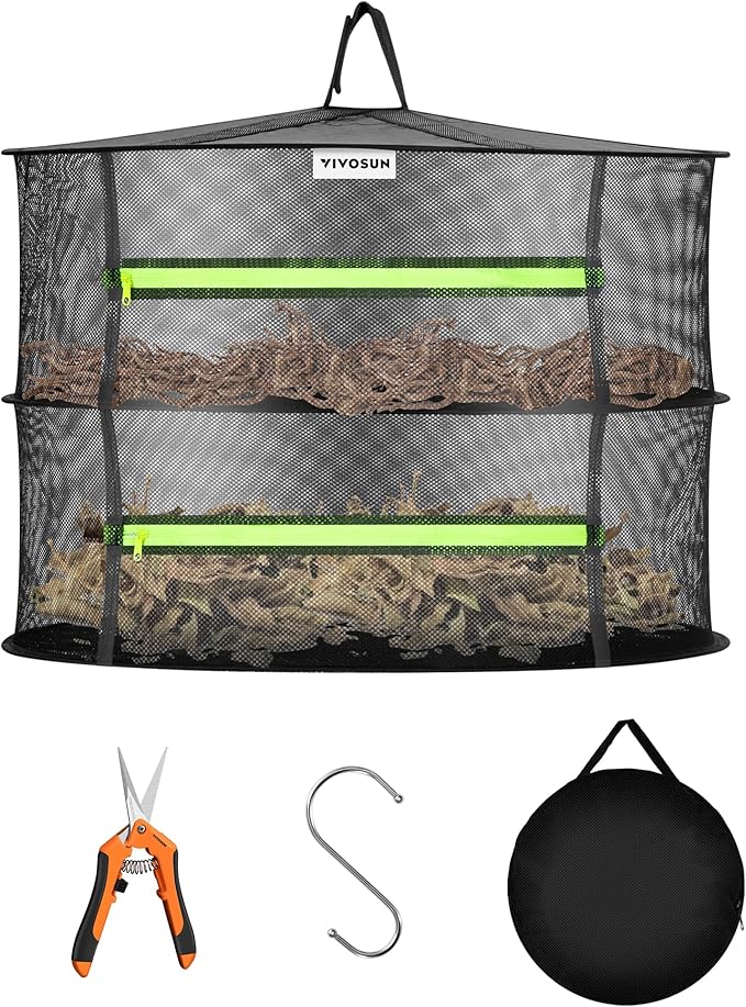 VIVOSUN 2-Layer Mesh Drying Rack Hanging Design by VIVOSUN