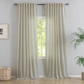 Rustic Livingroom 108 Inch Length Linen Textured Curtains by DONREN