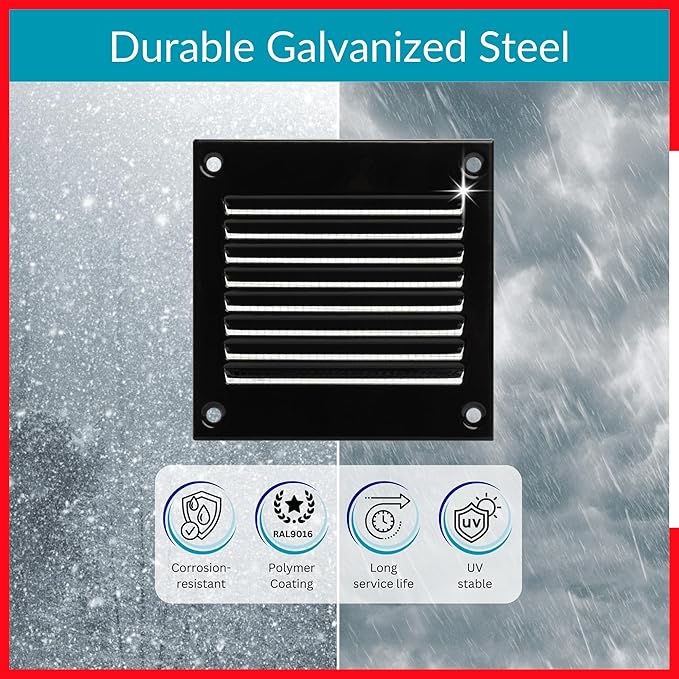 2x2 Vent Cover - Black HVAC Return Air Grille - Image 3