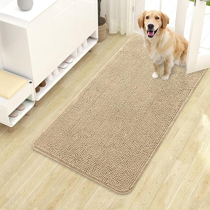 OLANLY Dog Door Mat for Muddy Paws 40x24, Absorbs Moisture and Dirt, Absorbent by OLANLY