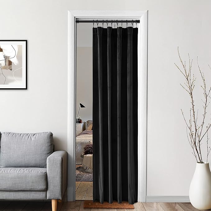 XTMYI Velvet Blackout Door Curtain Panels - Image 4