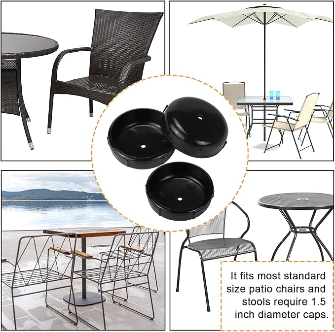 APPLIANCEMATES 1-1/2" Wrought Iron Patio Furniture Feet Glides - Image 7