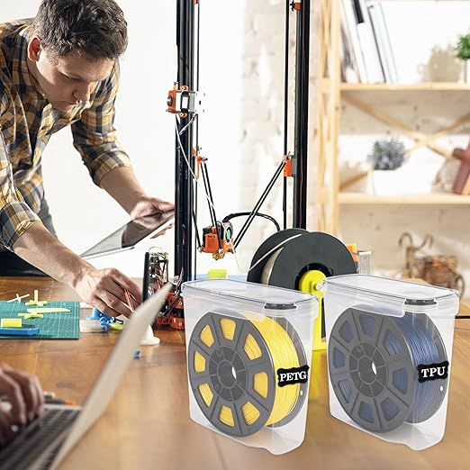 Klmnop 4 Pack Filament Storage Box, Portable 3D Printing Filament Container - Image 4