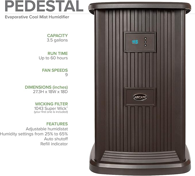 AIRCARE Digital Whole-House Pedestal-Style Evaporative Humidifier - Image 2