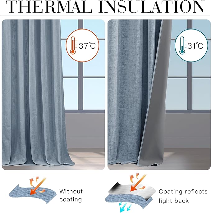 RYB HOME Linen Texture Curtains - Image 5