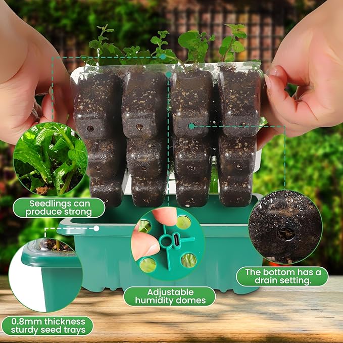 Seed Starter Trays with Grow Lights, 72 Cells Seed Starter Kit with Lights - Image 5