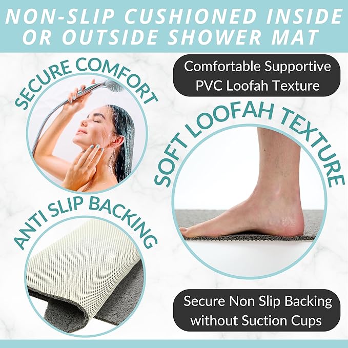 Enkosi Loofah Non-Slip Shower Mat - Image 2