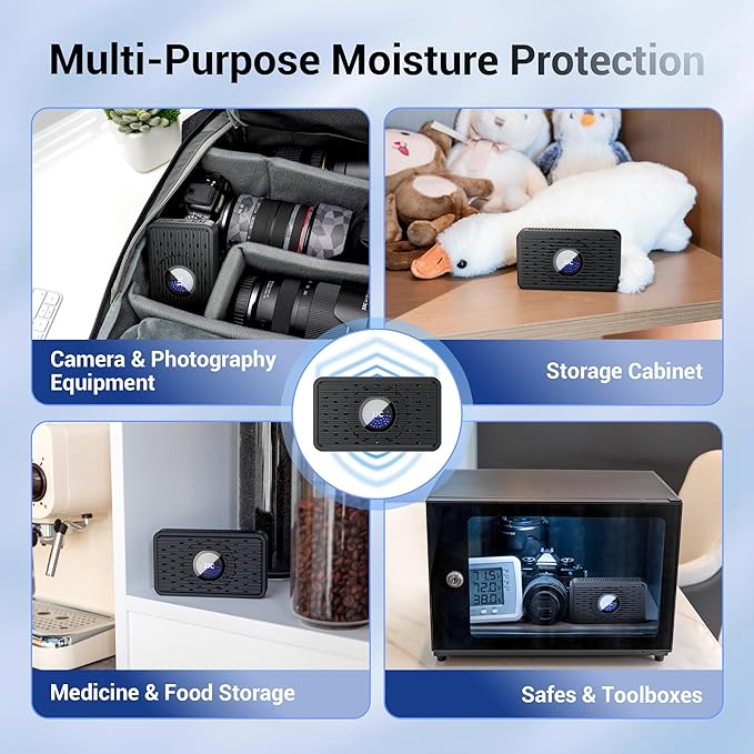 Auto Power-off USB Rechargeable Gun Safe Dehumidifier Desiccant, Small Reusable - Image 4