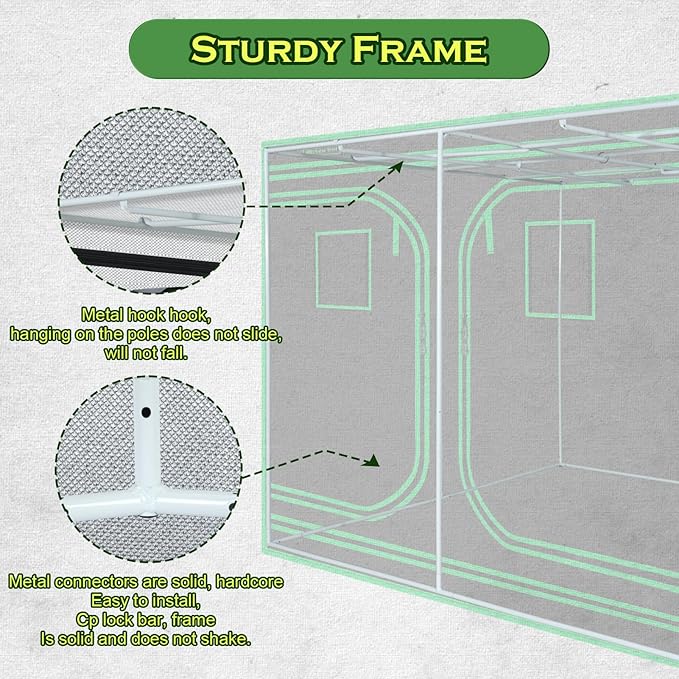Grow Tent 96"x96"x78", High Reflective Mylar Dark Room - Image 7