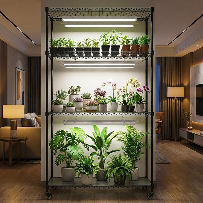 Plant Stand with Grow Lights, 4-Tier Plant Shelf, 6 Sets 3-Color LED Grow Light - Image 7